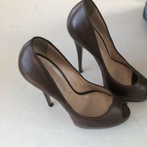 Biondini Casadei stilettos heels brown peep toe